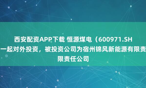 西安配资APP下载 恒源煤电（600971.SH）新增一起对外投资，被投资公司为宿州锦风新能源有限责任公司